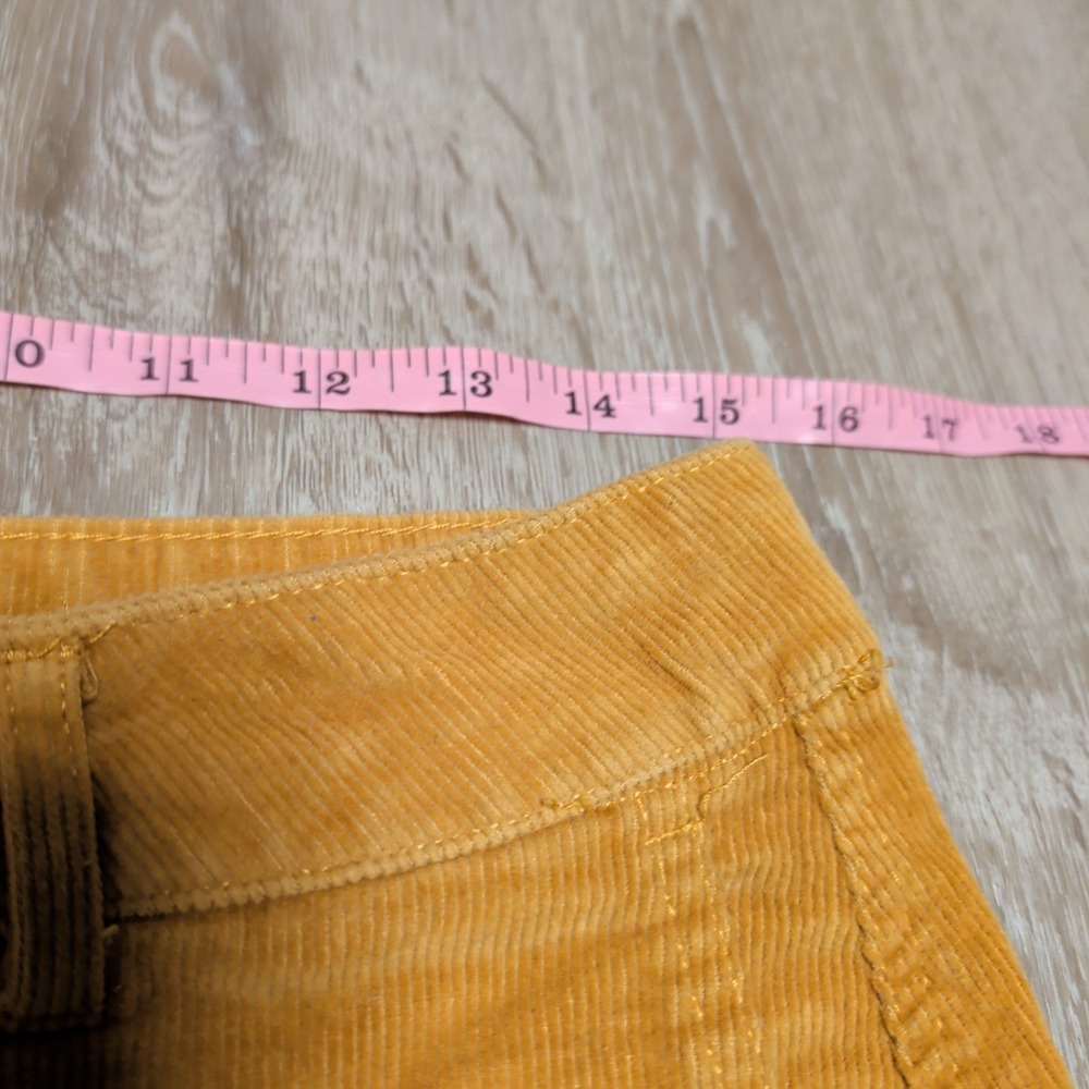 Wild Fable Corduroy Mini Skirt Womens 12 Mustard Yellow Excellent Button Front - Picture 6 of 7